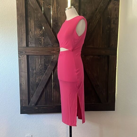 Sleeveless Midi Cut Out Dress Summer Split Bodycon Tank Dress Small - Picture 4 of 12